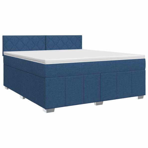 vidaXL Posteľ boxspring s matracom Modrá 140 x 200 cm Látka – Obrázok 2