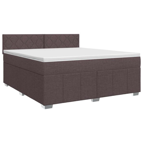 vidaXL Posteľ boxspring s matracom Tmavohnedá 160 x 200 cm Látka – Obrázok 2