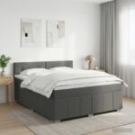 vidaXL Posteľ boxspring s matracom Tmavosivá 180 x 200 cm Látka