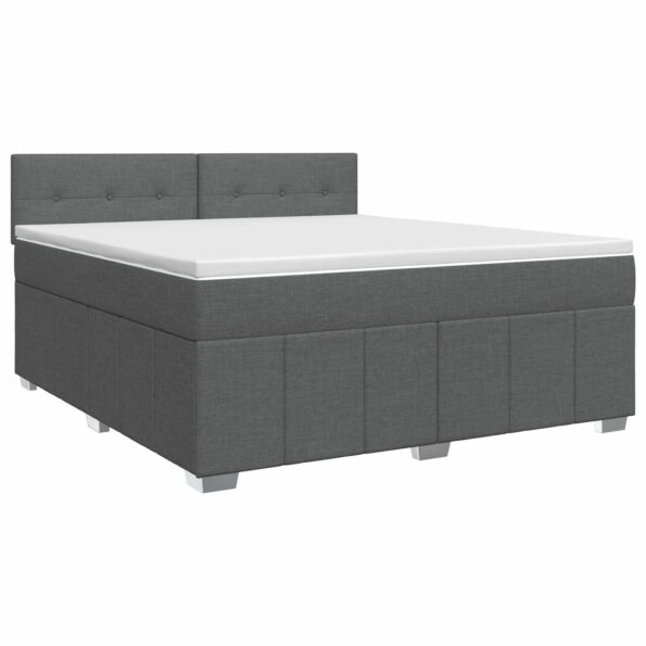 vidaXL Posteľ boxspring s matracom Tmavosivá 180 x 200 cm Látka – Obrázok 2