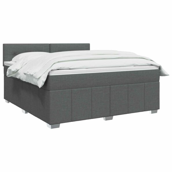 vidaXL Posteľ boxspring s matracom Tmavosivá 180 x 200 cm Látka – Obrázok 3