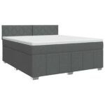 vidaXL Posteľ boxspring s matracom Tmavosivá 180 x 200 cm Látka – Obrázok 2