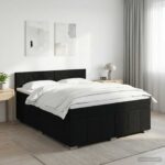 vidaXL Posteľ boxspring s matracom Čierna 180 x 200 cm Látka