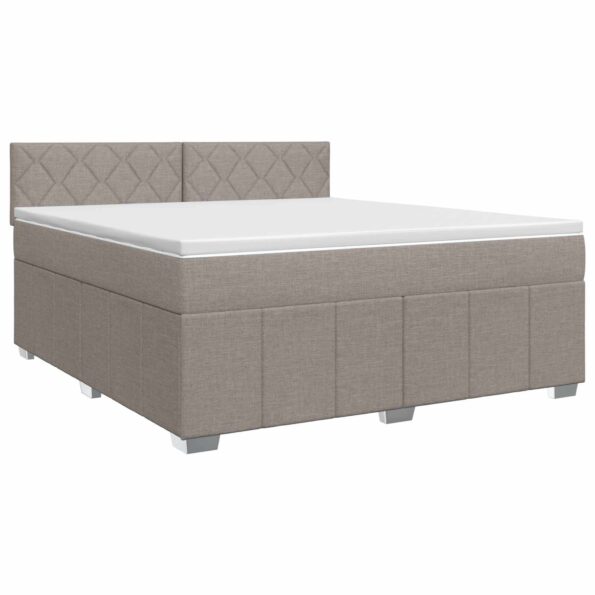 vidaXL Posteľ boxspring s matracom Sivohnedá 180 x 200 cm Látka – Obrázok 2