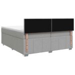 vidaXL Posteľ boxspring s matracom Svetlosivá 200 x 200 cm Látka – Obrázok 8