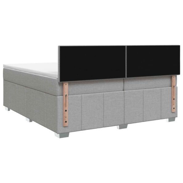 vidaXL Posteľ boxspring s matracom Svetlosivá 200 x 200 cm Látka – Obrázok 8