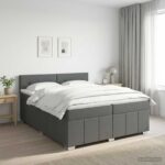 vidaXL Posteľ boxspring s matracom Tmavosivá 200 x 200 cm Látka