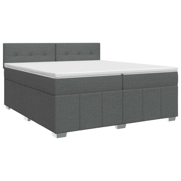 vidaXL Posteľ boxspring s matracom Tmavosivá 200 x 200 cm Látka – Obrázok 2