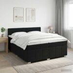 vidaXL Posteľ boxspring s matracom Čierna 200 x 200 cm Látka