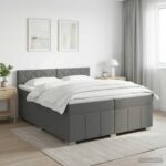 vidaXL Posteľ boxspring s matracom Tmavosivá 200 x 200 cm Látka