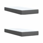 vidaXL Posteľ boxspring s matracom Tmavosivá 200 x 200 cm Látka – Obrázok 6