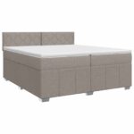 vidaXL Posteľ boxspring s matracom Sivohnedá 200 x 200 cm Látka – Obrázok 2
