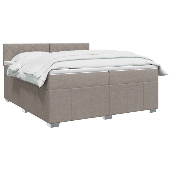vidaXL Posteľ boxspring s matracom Sivohnedá 200 x 200 cm Látka – Obrázok 3