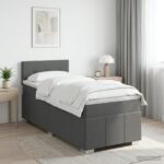 vidaXL Posteľ boxspring s matracom Tmavosivá 90 x 190 cm Látka