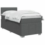 vidaXL Posteľ boxspring s matracom Tmavosivá 90 x 190 cm Látka – Obrázok 3