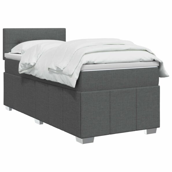 vidaXL Posteľ boxspring s matracom Tmavosivá 90 x 190 cm Látka – Obrázok 3