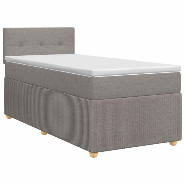 vidaXL Posteľ boxspring s matracom Sivohnedá 80 x 200 cm Látka – Obrázok 2