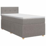 vidaXL Posteľ boxspring s matracom Sivohnedá 90 x 190 cm Látka – Obrázok 2