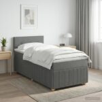 vidaXL Posteľ boxspring s matracom Tmavosivá 90 x 200 cm Látka