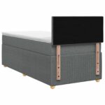 vidaXL Posteľ boxspring s matracom Tmavosivá 90 x 200 cm Látka – Obrázok 7