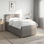 vidaXL Posteľ boxspring s matracom Sivohnedá 90 x 200 cm Látka