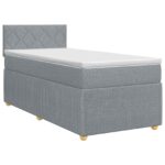 vidaXL Posteľ boxspring s matracom Svetlosivá 100 x 200 cm Látka – Obrázok 2