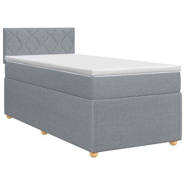 vidaXL Posteľ boxspring s matracom Svetlosivá 100 x 200 cm Látka – Obrázok 2
