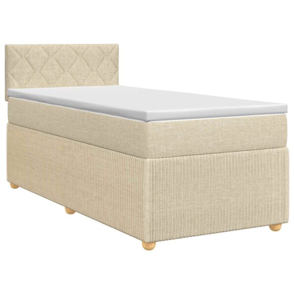 vidaXL Posteľ boxspring s matracom Krémová 100 x 200 cm Látka – Obrázok 2