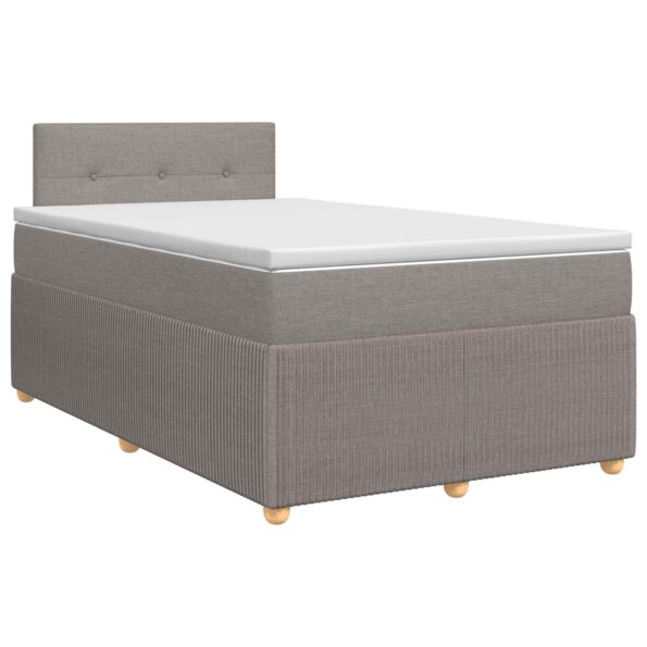 vidaXL Posteľ boxspring s matracom Sivohnedá 120 x 190 cm Látka – Obrázok 2