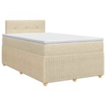 vidaXL Posteľ boxspring s matracom Krémová 120 x 190 cm Látka – Obrázok 2