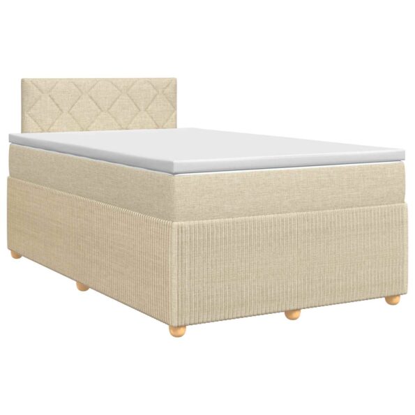 vidaXL Posteľ boxspring s matracom Krémová 120 x 190 cm Látka – Obrázok 2