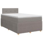 vidaXL Posteľ boxspring s matracom Sivohnedá 120 x 200 cm Látka – Obrázok 2