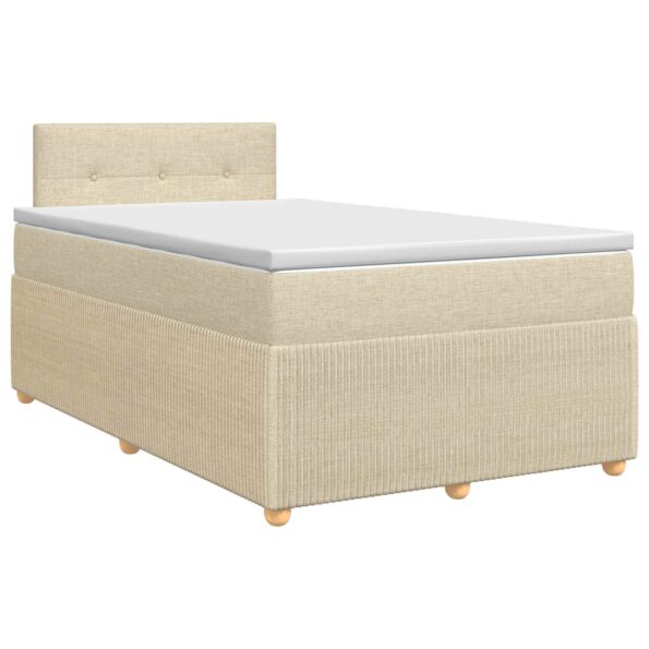 vidaXL Posteľ boxspring s matracom Krémová 120 x 200 cm Látka – Obrázok 2