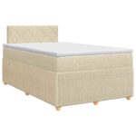 vidaXL Posteľ boxspring s matracom Krémová 120 x 200 cm Látka – Obrázok 2