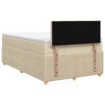 vidaXL Posteľ boxspring s matracom Krémová 120 x 200 cm Látka – Obrázok 8