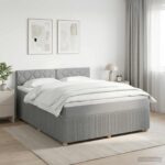 vidaXL Posteľ boxspring s matracom Svetlosivá 140 x 190 cm Látka