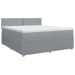 vidaXL Posteľ boxspring s matracom Svetlosivá 140 x 190 cm Látka – Obrázok 2