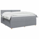 vidaXL Posteľ boxspring s matracom Svetlosivá 140 x 190 cm Látka – Obrázok 3