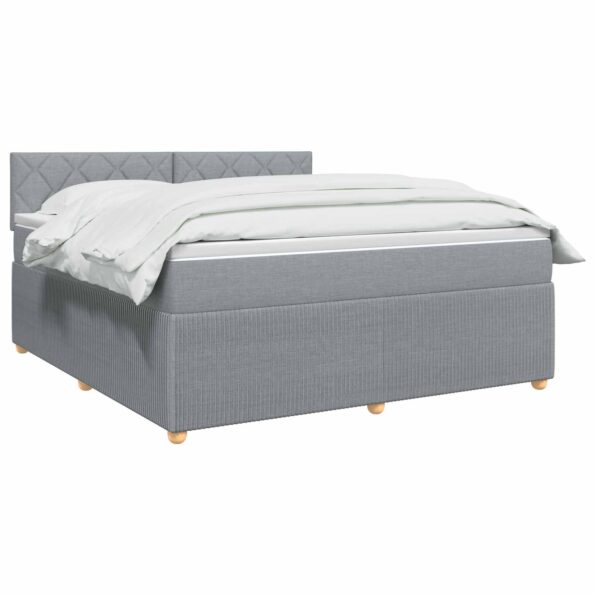 vidaXL Posteľ boxspring s matracom Svetlosivá 140 x 190 cm Látka – Obrázok 3