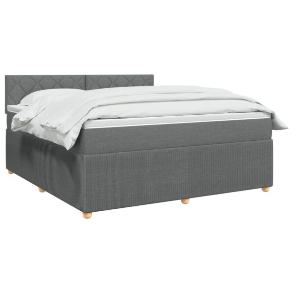 vidaXL Posteľ boxspring s matracom Tmavosivá 140 x 190 cm Látka – Obrázok 3