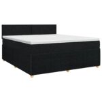 vidaXL Posteľ boxspring s matracom Čierna 140 x 190 cm Látka – Obrázok 2