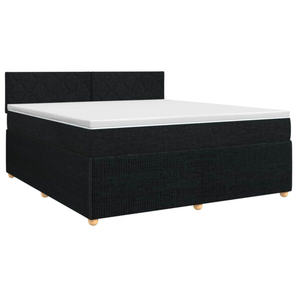 vidaXL Posteľ boxspring s matracom Čierna 140 x 190 cm Látka – Obrázok 2