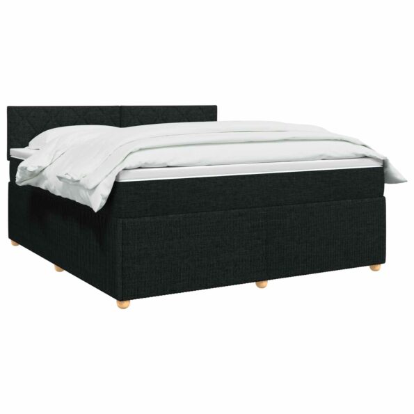 vidaXL Posteľ boxspring s matracom Čierna 140 x 190 cm Látka – Obrázok 3