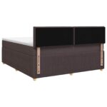 vidaXL Posteľ boxspring s matracom Tmavohnedá 140 x 190 cm Látka – Obrázok 8