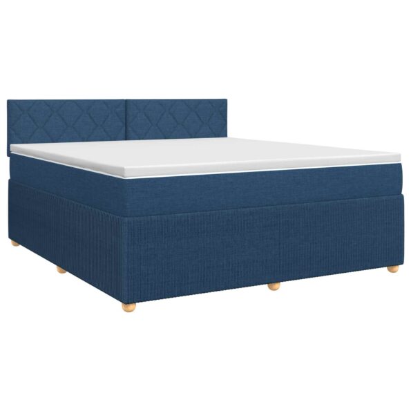 vidaXL Posteľ boxspring s matracom Modrá 140 x 190 cm Látka – Obrázok 2