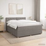 vidaXL Posteľ boxspring s matracom Sivohnedá 140 x 200 cm Látka
