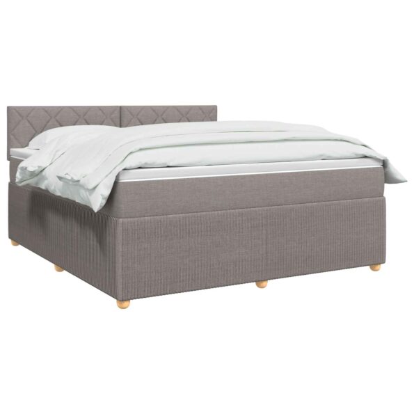 vidaXL Posteľ boxspring s matracom Sivohnedá 140 x 200 cm Látka – Obrázok 3