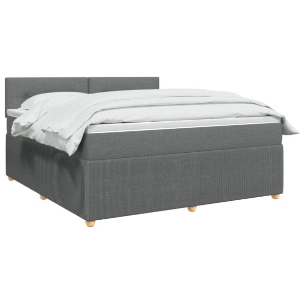 vidaXL Posteľ boxspring s matracom Tmavosivá 180 x 200 cm Látka – Obrázok 3