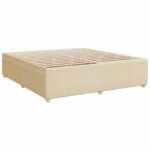 vidaXL Posteľ boxspring s matracom Krémová 180 x 200 cm Látka – Obrázok 5