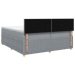 vidaXL Posteľ boxspring s matracom Svetlosivá 200 x 200 cm Látka – Obrázok 8